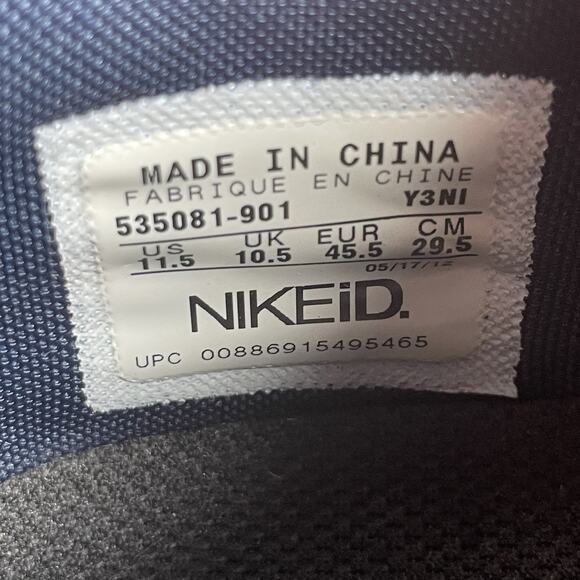 Nike ID Dunk Low Patriots Men’s Size 11.5 Red Blue Casual Sneakers Skate Shoes - Picture 9 of 9